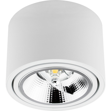Zestaw Oprawa Natynkowa HALOGENOWA Metalowa Biała SPOT TUBA 10cm + Żarówka LED GU10 ES111 15W COB 4000K