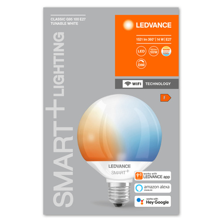 Żarówka LED E27 14W = 100W 1521lm CCT Ściemnialna SMART+ WiFi Globe Ledvance