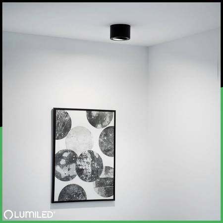 Oprawa Natynkowa HALOGENOWA Tuba Spot Ruchoma Okrągła Czarna 50mm + Wkład LED 5W 3000K  AMAT-S LUMILED