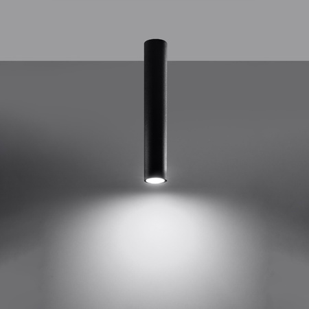 Lampa Sufitowa Oprawa Natynkowa SPOT TUBA GU10 Tubularna Czarna Nowoczesna Lagos Sollux
