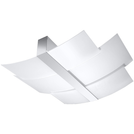 Lampa Sufitowa Kinkiet 3x E27 Prostokątna Chrom Biała Nowoczesna Celia Sollux