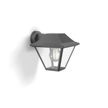 Kinkiet Ogrodowy Lampa Elewacyjna Zewnętrzna LATARNIA E27 IP44 Antracyt Alpenglow Philips