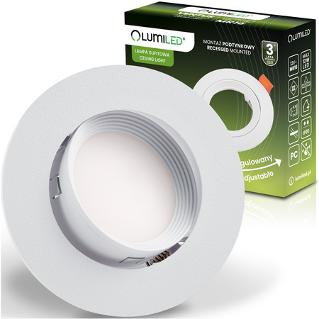 Oprawa Halogenowa Podtynkowa Ruchoma Okrągła Biała GU10 MR16 VENTUS Lumiled