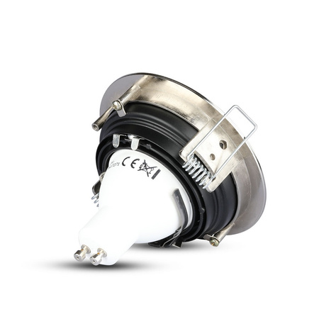 Oprawa Sufitowa Podtynkowa Oczko GU10 Okrągła Satynowy Nikiel VT-781 V-TAC