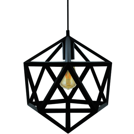 Lampa Wisząca Sufitowa GEOMETRYCZNA IL MIO DENMARK 1xE27 Czarna - GOLDLUX (Polux)