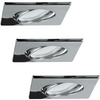 Zestaw 3x Oprawa halogenowa ruchoma GOLDLUX (Polux) kwadrat chrom + żarówka LED GU10 3,5W