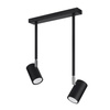 Lampa Sufitowa Oprawa Natynkowa SPOT TUBA Reflektor 2x GU10 Wisząca Zwis Ruchoma Tubularna Czarna Nowoczesna Norano Sollux