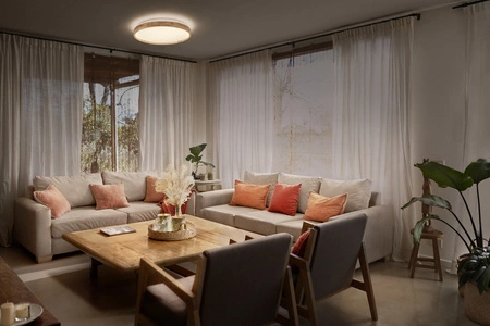 Lampa Plafon LED Sufitowa Ściemnialna Dekoracyjna 36W 3000K Okrągła Drewniana LEDVANCE