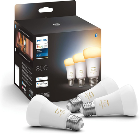 3x Żarówka LED E27 A60 9W = 60W 806lm 2200-6500K CCT SMART Inteligentna Bluetooth ZigBee White Ambiance Philips HUE