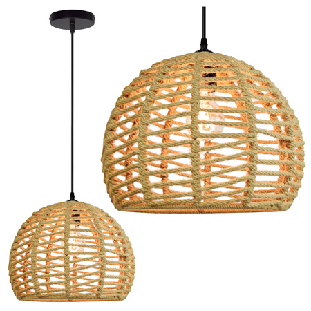 Lampa wisząca sufitowa półkula OTIS IL MIO w stylu boho stal + sznur 1x E27 GOLDLUX (Polux)