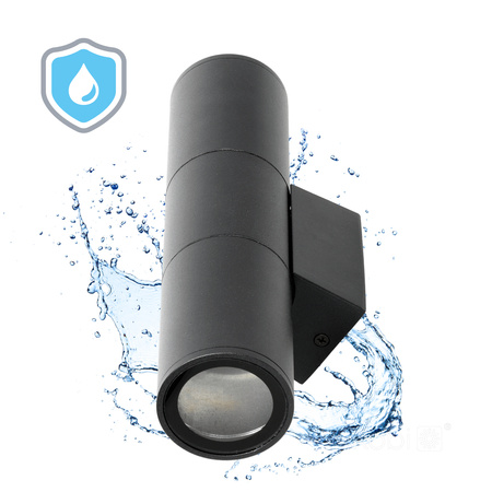 Lampa Ogrodowa Kinkiet Elewacyjny Zewnętrzny 2x GU10 IP54 Czarna Querk Kobi