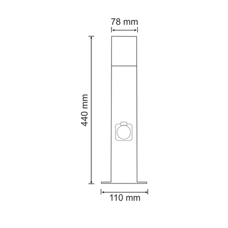 Lampa Ogrodowa LED E27 NEW YORK TUBA Słupek 44cm z Gniazdem - GOLDLUX (Polux)