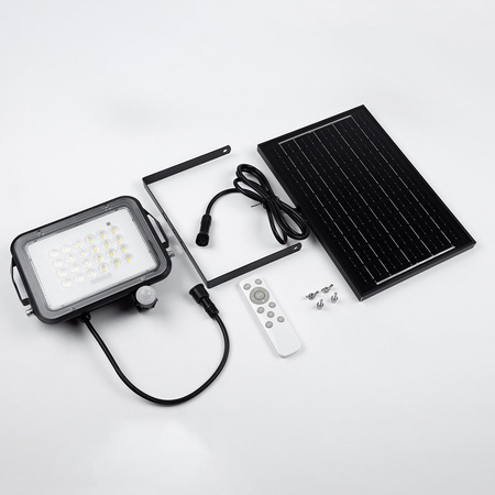 Naświetlacz Solarny LED Halogen 100W Lampa Ogrodowa 4000K IP65 Czujnik Ruchu PIR + Pilot FULGOR LUMILED