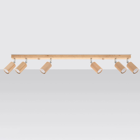 Lampa Sufitowa Oprawa Natynkowa SPOT TUBA Reflektor 6x GU10 Tubularna Brązowa Skandynawska Berg Sollux