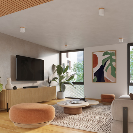 Lampa Sufitowa Oprawa Natynkowa GU10 Tubularna Naturalne Drewno Skandynawska Rif Sollux