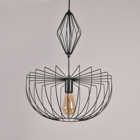 Lampa Sufitowa Wisząca Zwis E27 Czarna Jasmina Sanico Goldlux