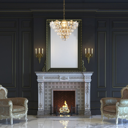 Lampa Sufitowa Żyrandol SELnianaA Złota 6xE14 Milagro