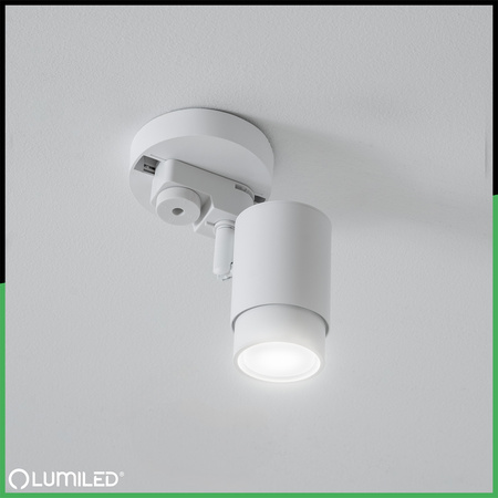 Adapter Baza do Montażu Lamp Szynowych Reflektorów Jednofazowych Biały LUMILED