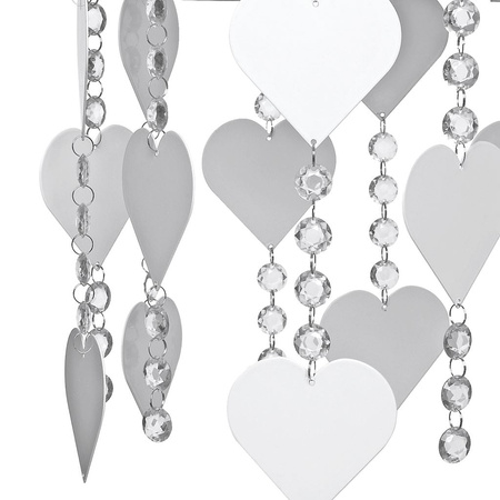 Lampa dziecięca sufitowa biała Żyrandol dla dzieci Serduszka CORAZON 3x E27 Metal i kryształki Milagro