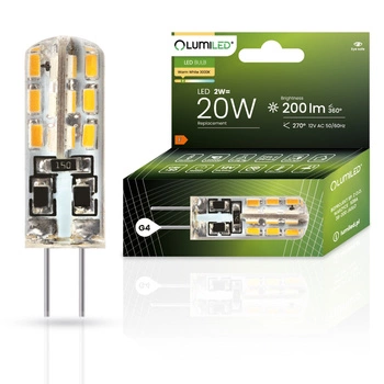 Żarówka LED G4 KAPSUŁKA 2W = 20W 200lm 3000K Ciepła 270° LUMILED