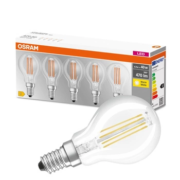 5PAK Żarówka LED E14 P45 4W = 40W 470lm 2700K Ciepła Filament OSRAM Base