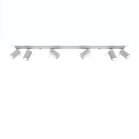 Lampa Sufitowa Oprawa Natynkowa 6x GU10 SPOT TUBA Reflektor Ruchoma Minimalistyczna Tubularna Szara Nowoczesna Ring Sollux