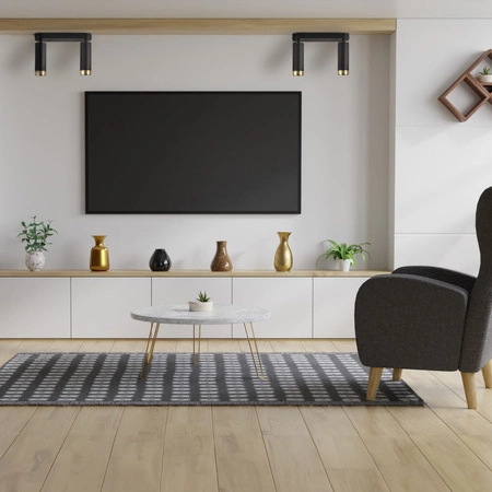 Oprawa Ścienno-Sufitowa Reflektor Punktowy 2x GU10 Czarna Złota FADO Sanico Goldlux