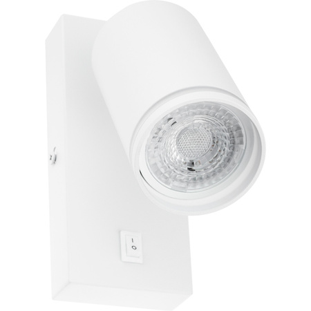 Lampa ścienna Kinkiet GU10 RING z włącznikiem biały