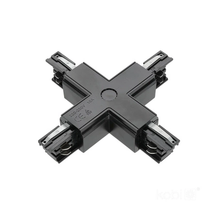 Łącznik do Szynoprzewodu 3-Obwodowy X Zewnętrzny Czarny Kobi