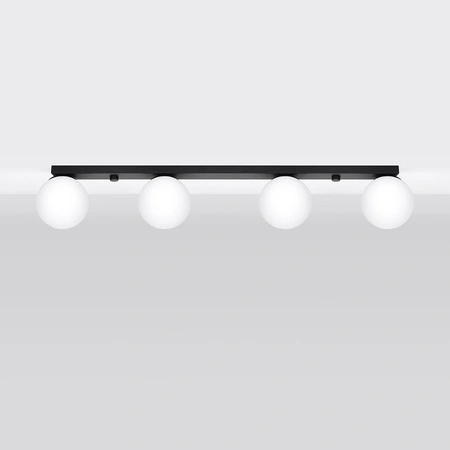 Lampa Sufitowa Listwa Oświetleniowa 4x G9 Kula Czarna Nowoczesna Yoli Sollux