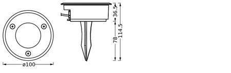 Lampa Ogrodowa Zewnętrzna LED Reflektor Wbijany Solarny 1W 70lm 3000K IP44 Srebrny Endura Ledvance