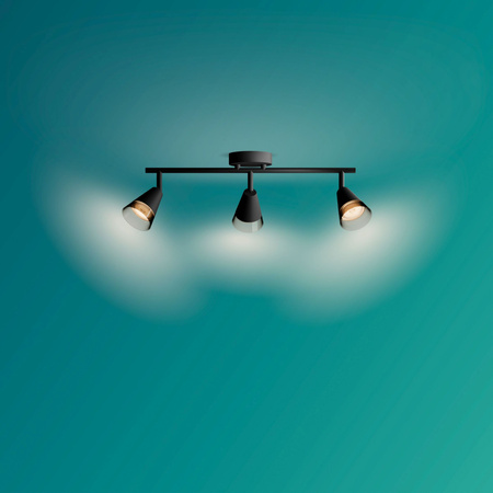 Lampa Sufitowa Reflektor Natynkowy 3x GU10 Czarna Cleft Philips