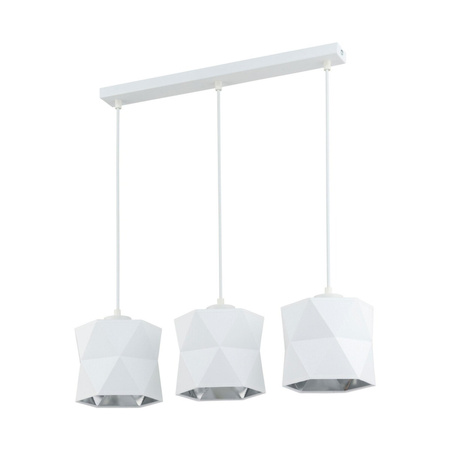 Lampa Wisząca Sufitowa SIRO WHITE Żyrandol Biało-Srebrna Nowoczesna Geometryczna 3xE27 3251 TK Lighting