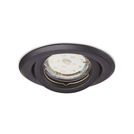 Oprawa Podtynkowa GU10 Halogenowa Wpuszczana Spot Oczko Czarna Okrągła Kobi