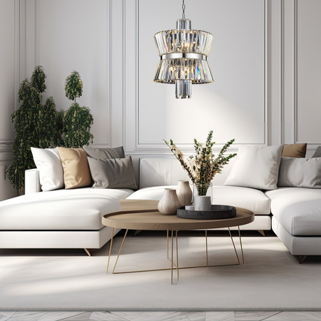 Lampa Sufitowa Żyrandol AURELIA Chrom 8xE14 Milagro