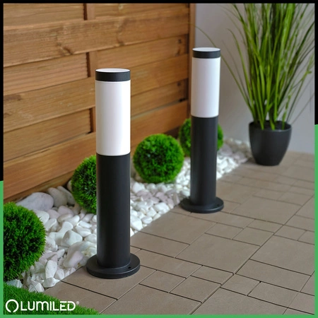 Lampa Ogrodowa Zewnętrzna E27 CZARNY SŁUPEK 45cm Lilium LUMILED