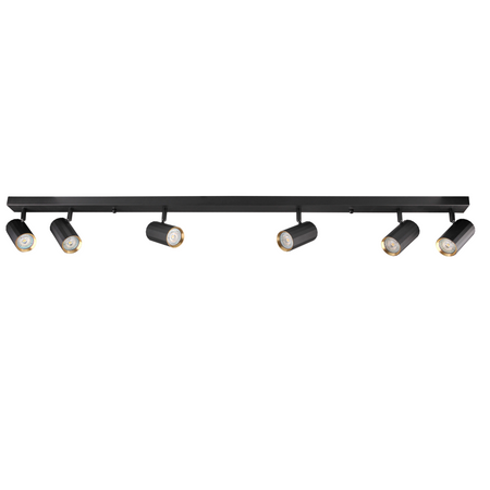 Oprawa Ścienno-Sufitowa Reflektor Punktowy 6x GU10 Czarna Złota NICEA Sanico Goldlux