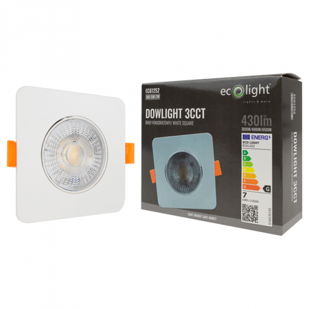 Oprawa Podtynkowa Wpuszczana LED 3W / 5W / 7W CCT Biała Kwadratowa DOWNLIGHT Ecolight