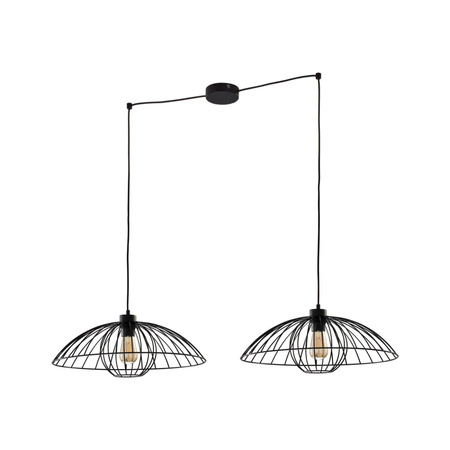 Lampa Sufitowa Wisząca BARBELLA Druciana Czarna Loftowa 2xE27 6262 TK Lighting