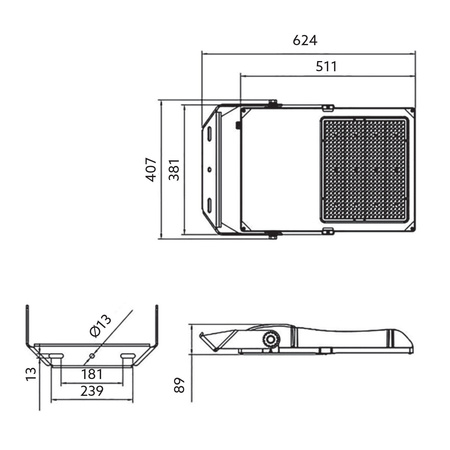 Naświetlacz LED Zewnętrzny Ogrodowy 500W 77500lm 4000K Neutralny Ściemnialny 60° IP66 IK08 Czarny US Kobi
