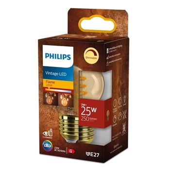 Żarówka LED Kulka E27 P45 3W = 25W 250lm 2200K Ciepła Filament Bursztynowa PHILIPS  Ściemnialna