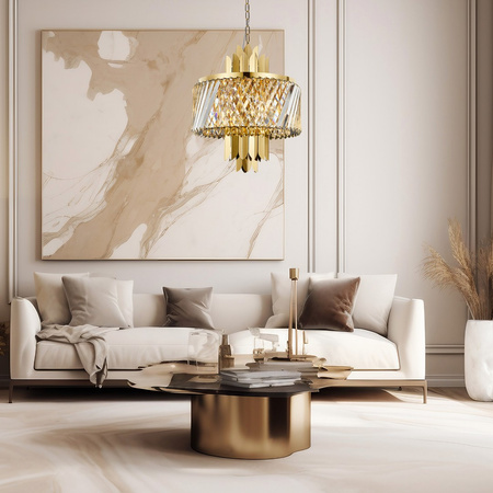 Lampa Sufitowa Żyrandol MARGOT Złota 6xE14 Milagro