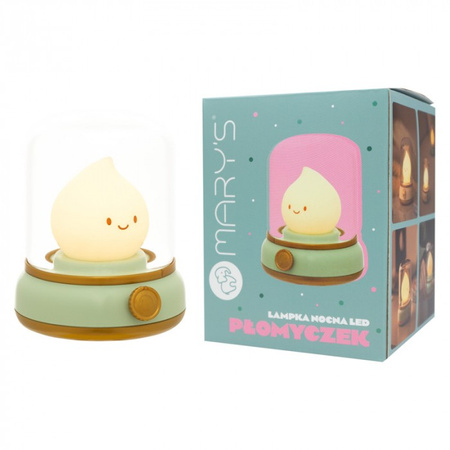 Lampka Nocna Dziecięca LED 3W 1800-3000K Ciepła Akumulatorowa 800mAh Zielona PŁOMYCZEK MARY'S