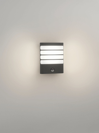 Kinkiet Ogrodowy Lampa Elewacyjna Zewnętrzna LED 3W 270lm 2700K IP44 z Czujnikiem Ruchu i Zmierzchu Antracyt Raccoon Philips