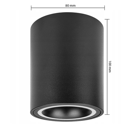 Oprawa Natynkowa Halogenowa Tuba Reflektor Spot GU10 Okrągła Czarna Masterled