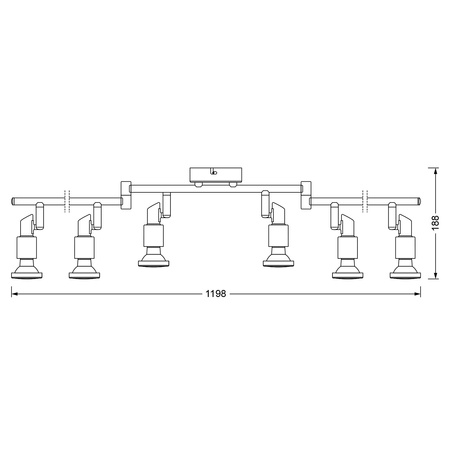 Lampa Sufitowa Ścienna Kinkiet Reflektor 6xGU10 2.6W 1380lm 2700K Ciepła SPOT LEDVANCE