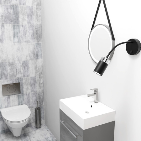 Lampa Ścienna Kinkiet flex JOKER Czarna Chrom 1xGU10 Milagro