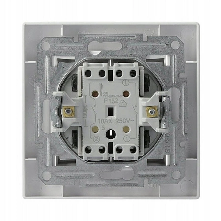 Łącznik Włącznik Świecznikowy Dwubiegunowy z Ramką Podtynkowy Asfora Biały