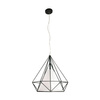 Lampa wisząca sufitowa TRIANGOLO 1x E27 IP20 Czarno-biała Metal + tkanina Milagro