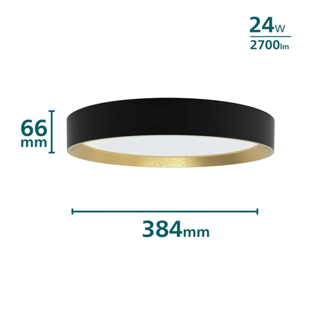 Lampa Sufitowa Plafon LED 24W 2700lm 2700K SceneSwitch Czarna Hanno Philips